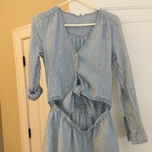 GAP romper with cutout and tie.
